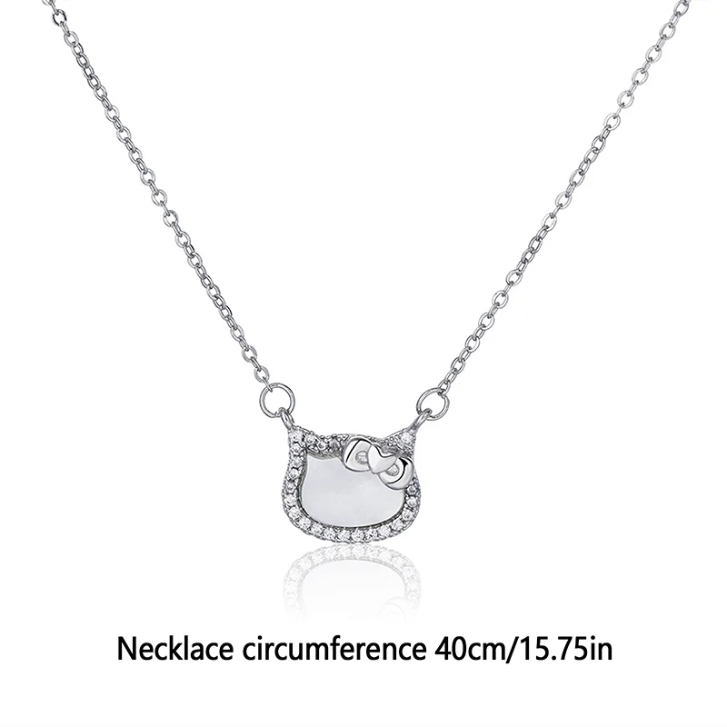 Intarsiato diamante cartone animato ciao gattino collana moda ragazza coppia ciondolo accessori gioielli collana donna regali di compleanno