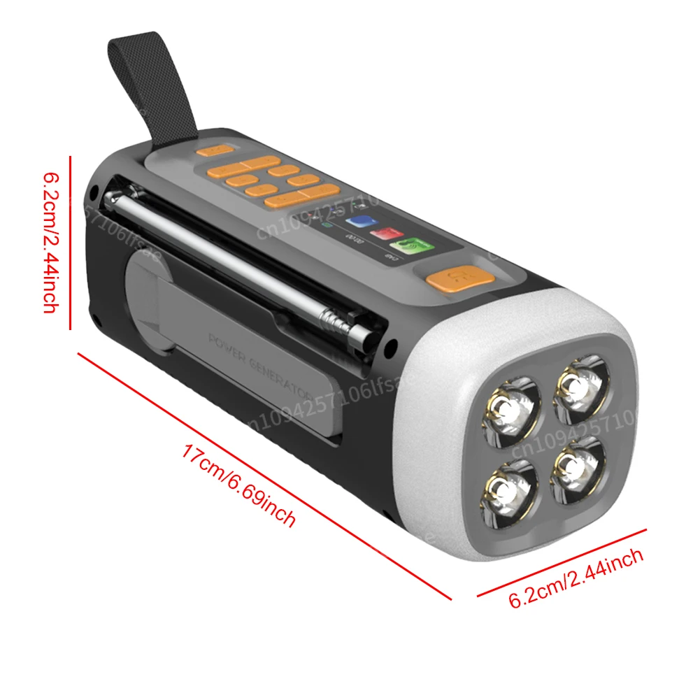 LR-7 راديو الطقس في حالات الطوارئ راديو مكرنك يدوي BT 5.0 مكبر صوت لاسلكي 4500 مللي أمبير لوحة طاقة شمسية قابلة لإعادة الشحن مصباح LED خارجي #6