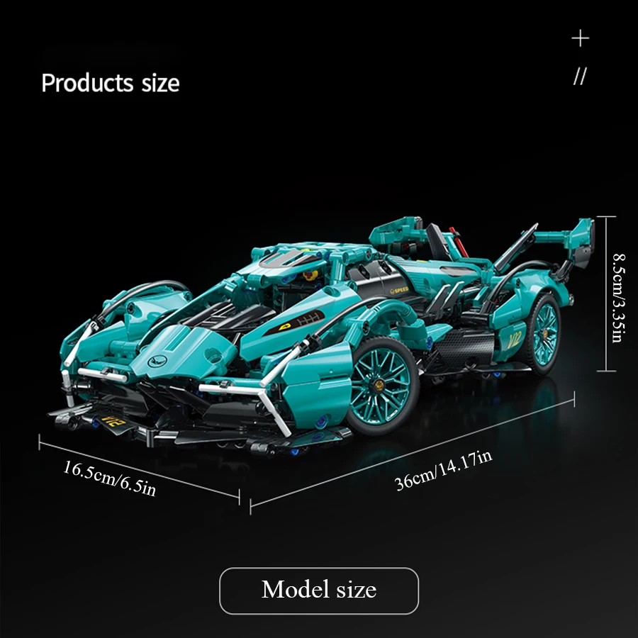 Ensemble de blocs de construction de voiture de sport 1:14, décoration de bureau ou de maison, être assemblé comme pièce d'affichage, parfait comme cadeau pour les vacances