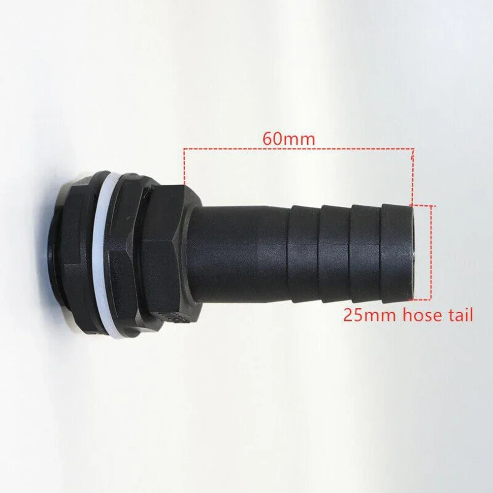 Water Butt/Tank 1in Overflow Connector With Nut & Washer For Garden Irrigation Water Tube Fittings Drain Joint Quick Connector