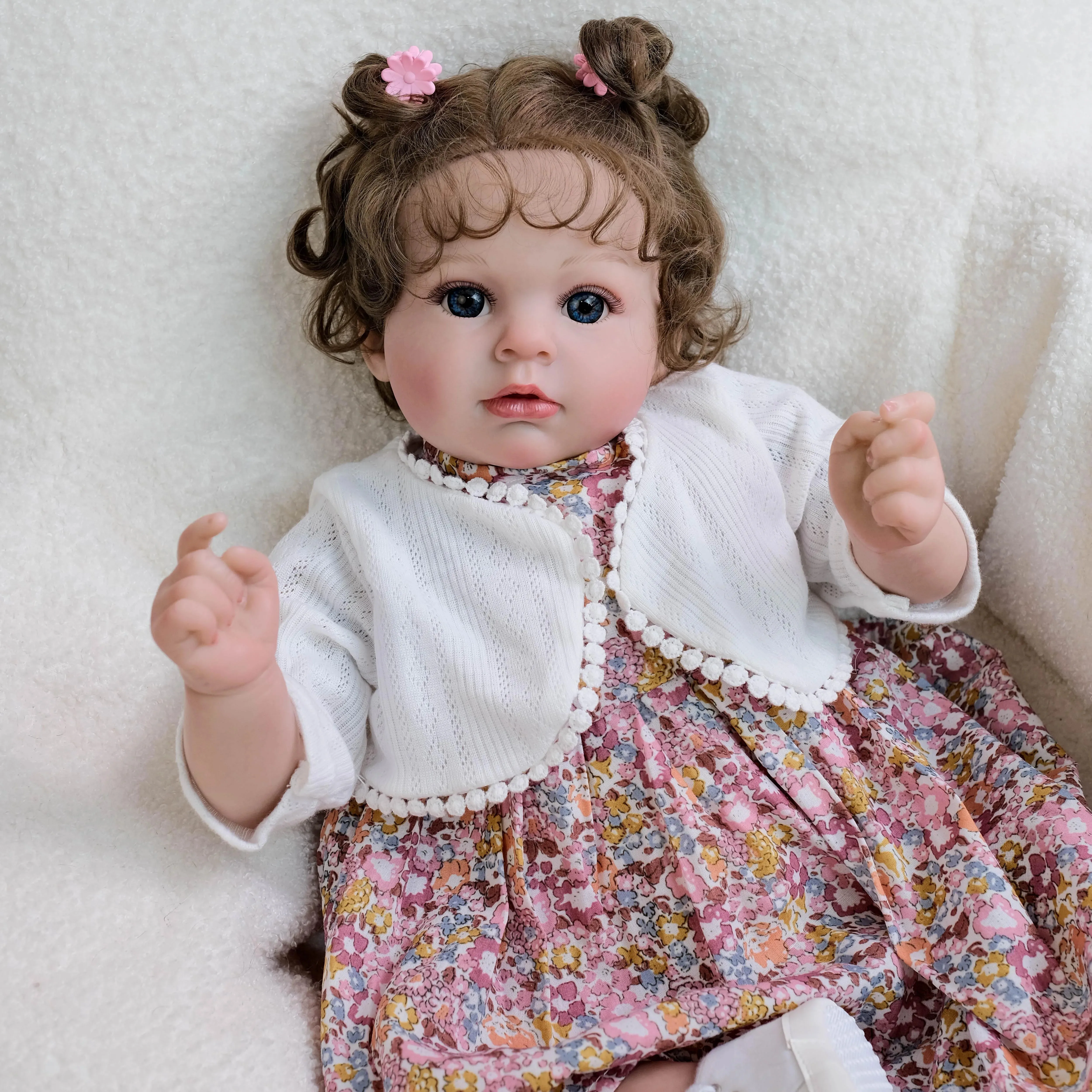 Arianna Corpo in cotone morbido Baby 50CM Realistica bambola rinata Strati multipli Pittura Pelle 3D Vene visibili Capelli radicati a mano