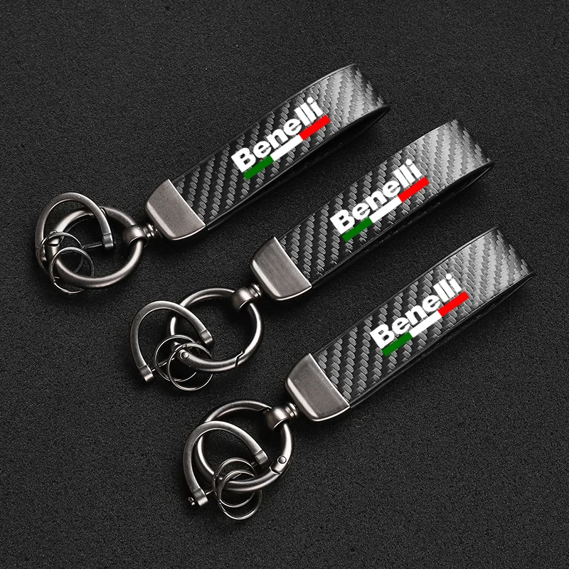 Leather Motorcycle KeyChain High-Grade Carbon Fiber For Benelli 502C 752S 302S 402S BN600 BN125 BN302R Imperiale Leoncino Trail