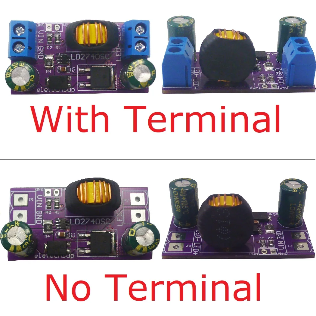 LD2740SC High-Power DC 4-27V 1A/1.5A/2A/2.5A/3A/4A Constant-Current Step-Down LED Driver Board for Automotive RCL DRL Fog Lights