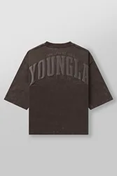 2024Young American tide brand T-shirt oversize da uomo esercizio e fitness ad asciugatura rapida traspirante grande stampato a maniche corte