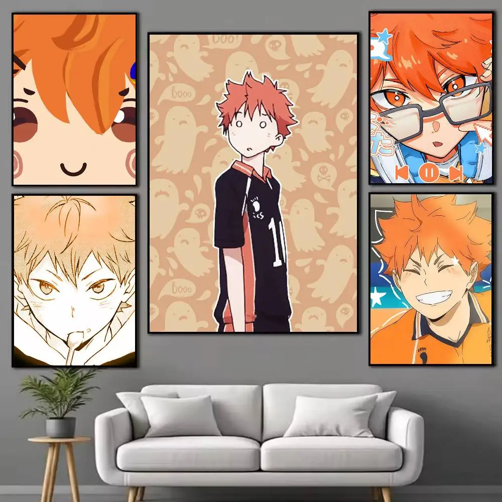 Haikyu Shoyo Hinata Poster Waterproof Wall Art Sticker For Bar Living Room Vintage Decor High Quality Print Gift