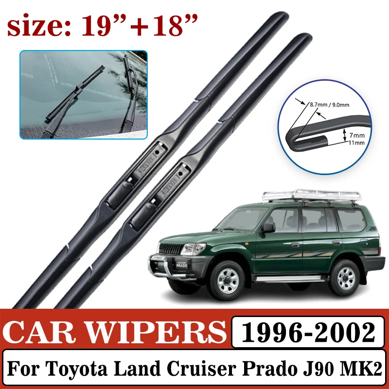 

Wipers For Cars For Toyota Land Cruiser Prado J90 MK2 1996~2002 Set Window Of Wiper Blade Brushes Car Windscreen U Type J Hook