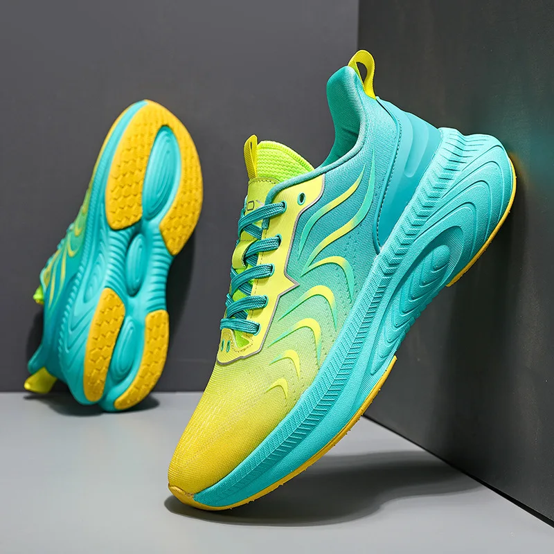 

2025 New Men'S Large Size Non-Slip Shock Absorption Breathable Comfortable Mesh Marathon Running Shoes Training Shoes
