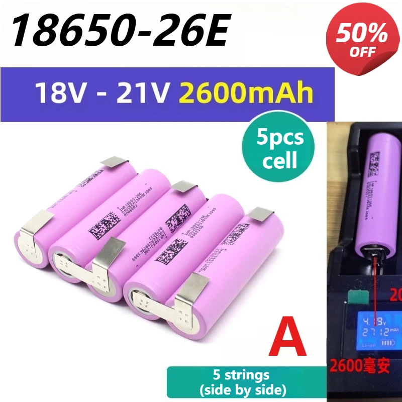 New 18V-21V 2.6Ah 5.2Ah 7.8Ah 18650 Replacement Battery Cells for Makita/DeWalt Electric Drill Electric Wrench Screwdriver Tools