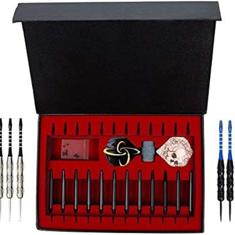 Metal dart Steel tip 12 / set aluminum dart rod plastic post Extra flying dart sharpener needle stone box