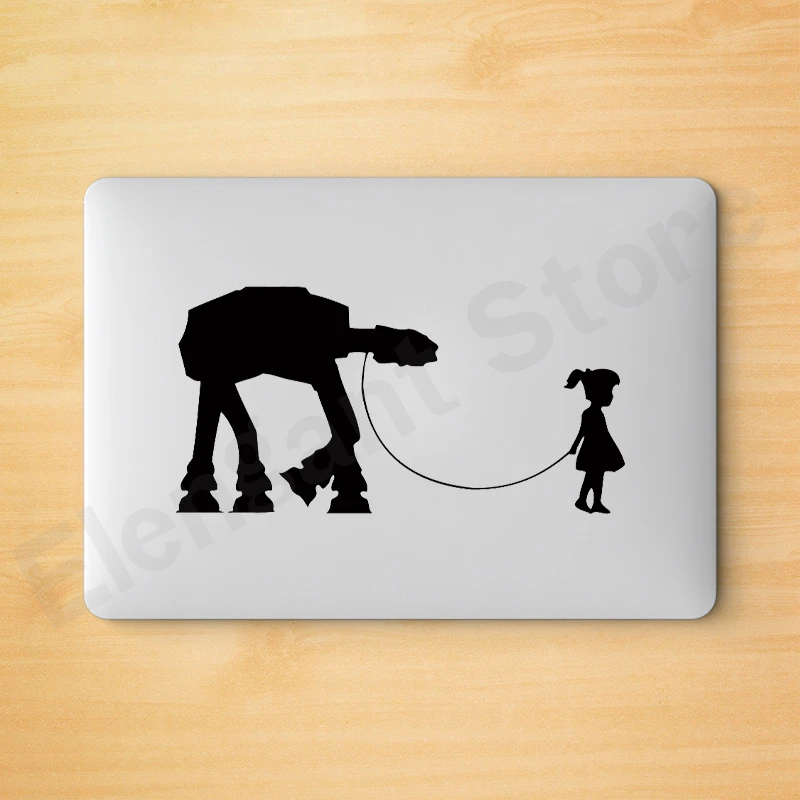 A Girl and Her AT-AT Imperial Walker Sci-Fi Vinyl Sticker For Girl's Laptop Creative Decor Car Window Decoration