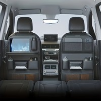 Cars Seats Back Organizer PU Leather Spacious Storage Bag with Multiple Pockets Foldable Table Seat Back Cover for Car Black