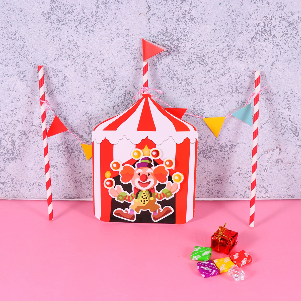 

Circus Clown Toppers 2 Sets Paper Decorations Birthday Wedding Party Cupcake Picks Reusable Cake Decorations Cake Picks