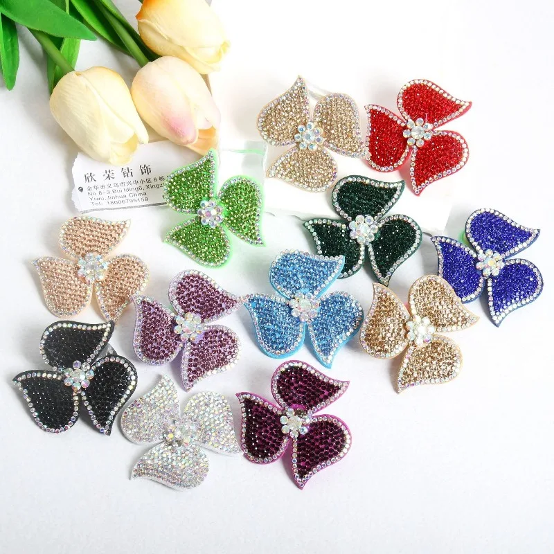 10pcs Windmill Flower Decal Fabric for Making Brooches, Clips, Headpieces, Rhinestone Shoe Patterns, Fashionable Accessories