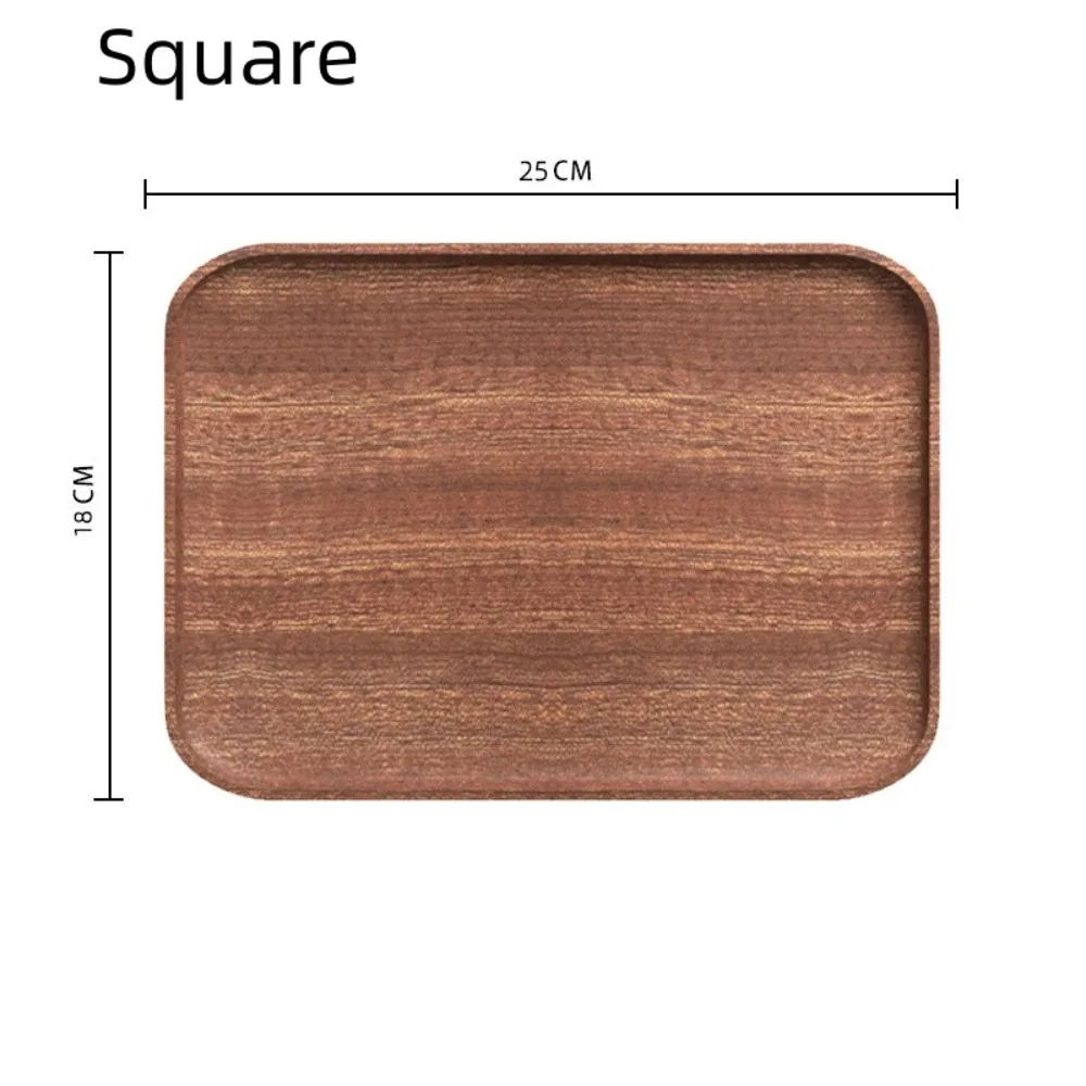 Durable Multifunctional Coffee Tray Solid Wood Oval/Rectangle Walnut Wooden Tray Plate TrayRectangular Dinner Plate for Kitchen