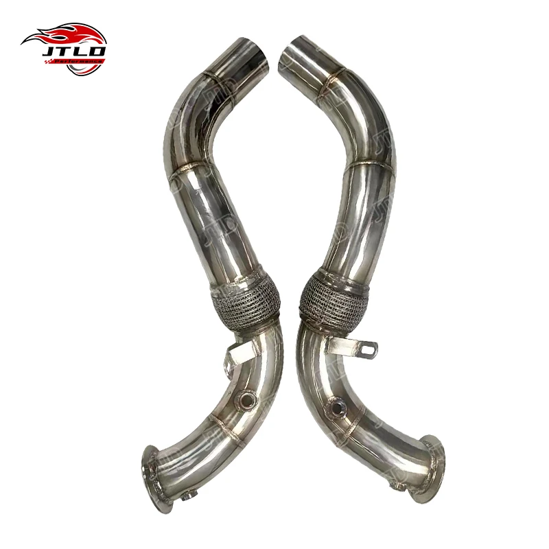 JTLD Exhaust DownPipe for BMW m550xi g30 Straight through polished stainless steel