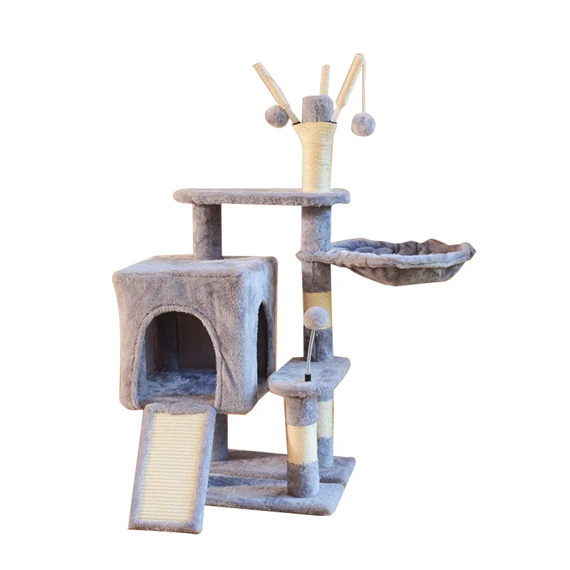 

Source Cat Tree and Scratch Bed Climbing Frame with Sisal Post Jumping Platform