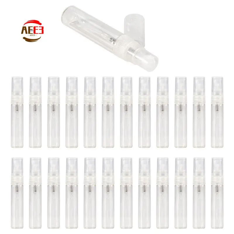 

AEE3-25Pcs Mini 5Ml Glass Refillable Travel Perfume Empty Bottle Atomizer Pump Spray