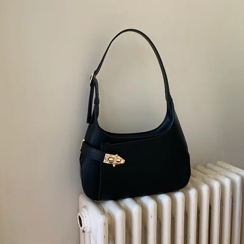 CGCBAG bolso de diseñador de lujo Vintage para mujer, bolsos femeninos de cuero PU de alta calidad, bolsos de hombro estéticos simples sólidos