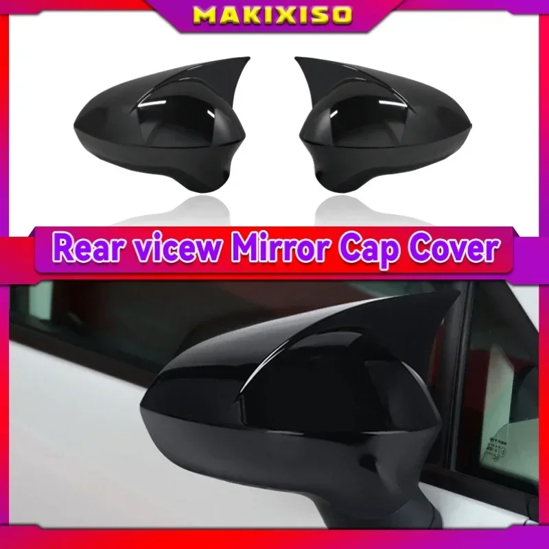 

2 pieces Rearview Mirror Cover Cap Black for Seat ibiza Cupra 2009-2017