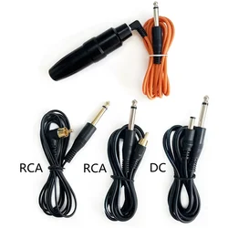 2 Meter 6.35 Power Cord Right Angle Clip Cord RCA/DC Cable Line Connector Power Supply Accessory Tattoo Machine Hook Motor Line