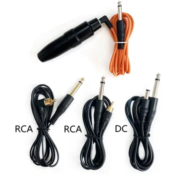 Cable de alimentación de 2 metros 6,35, Cable de Clip de ángulo recto, conector de línea de Cable RCA/CC, accesorio de fuente de alimentación, gancho para máquina de tatuaje, línea de Motor
