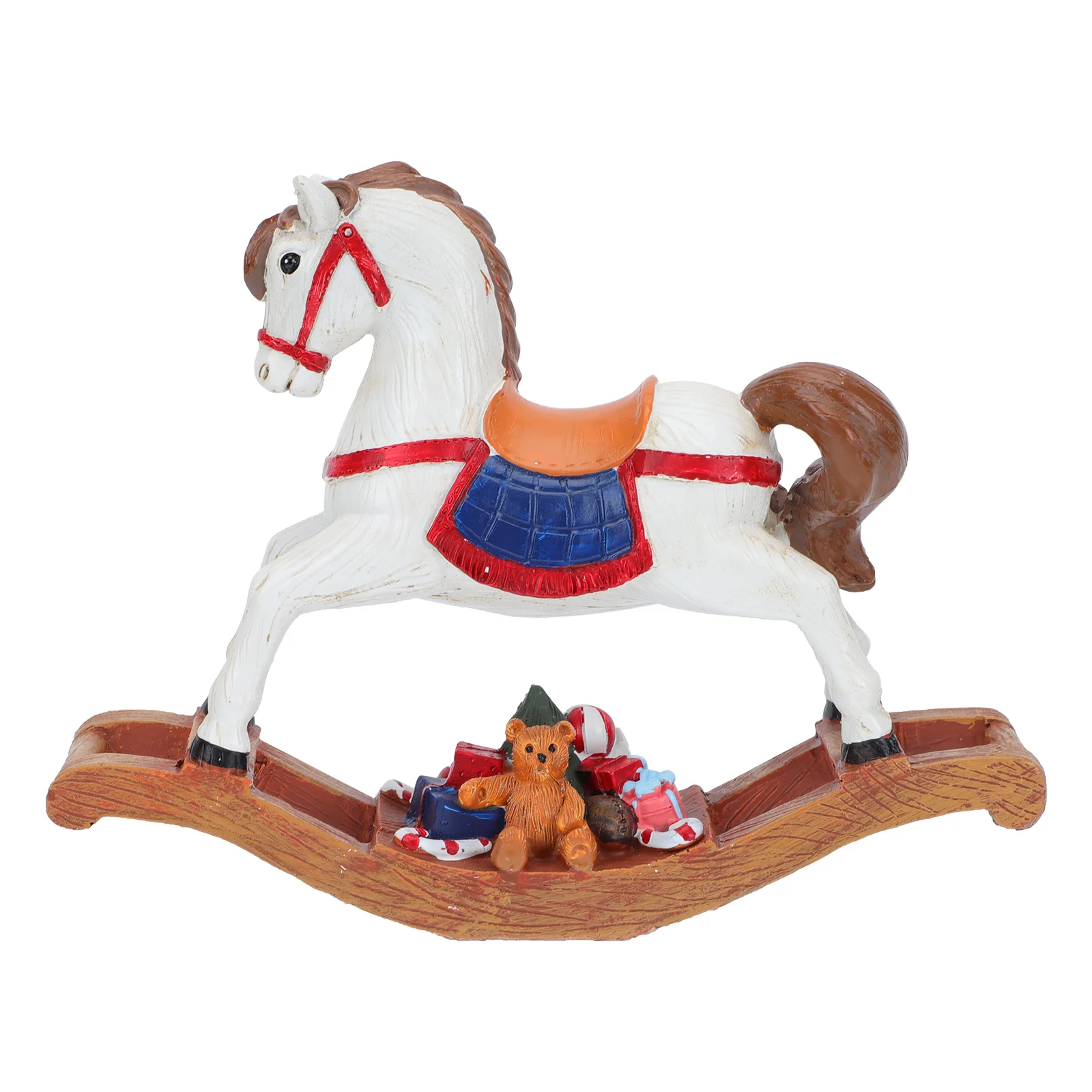 

Resin Desktop Ornament Hobbyhorse Shape Tabletop Decor Christmas Figures Fine Craftsmanship Good Quality Bright Colors Beautiful