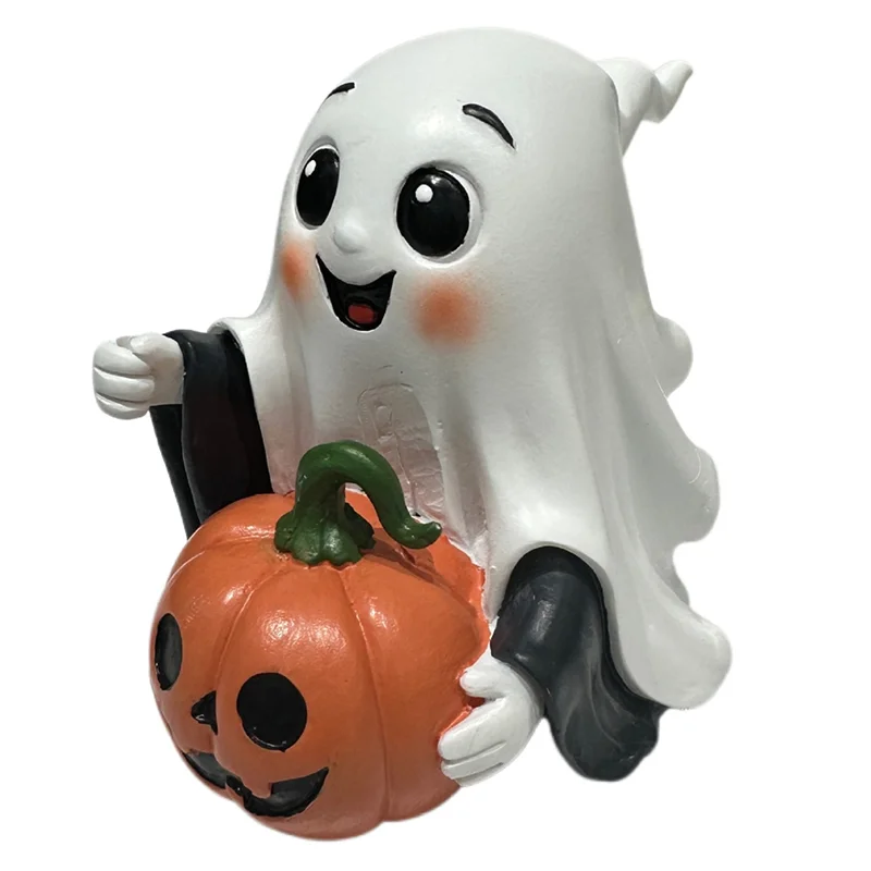 Ornamen Patung Resin Halloween CYGJ-Garden Home, Hantu Labu Lucu dan Terkejut, Dekorasi Pesta