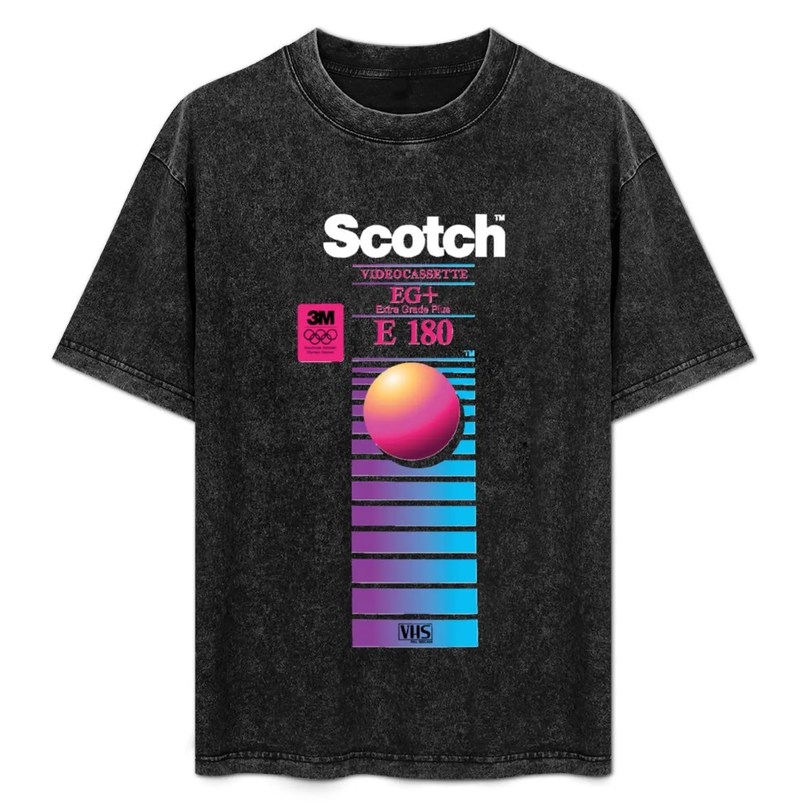 Vaporwave VHS Scotch E-180 EG+ T-Shirt graphic t shirt vintage basketball graphic tees mens workout shirts