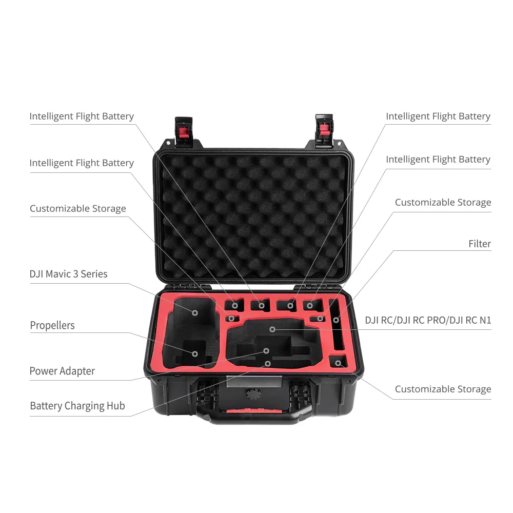 PGYTECH Hard-Shell Carrying Case Ip67 Shockproof Waterproof Suitcase For DJI Mavic 3 Series/Mavic 3 /Mavic 3 Pro/Mavic 3 Classic