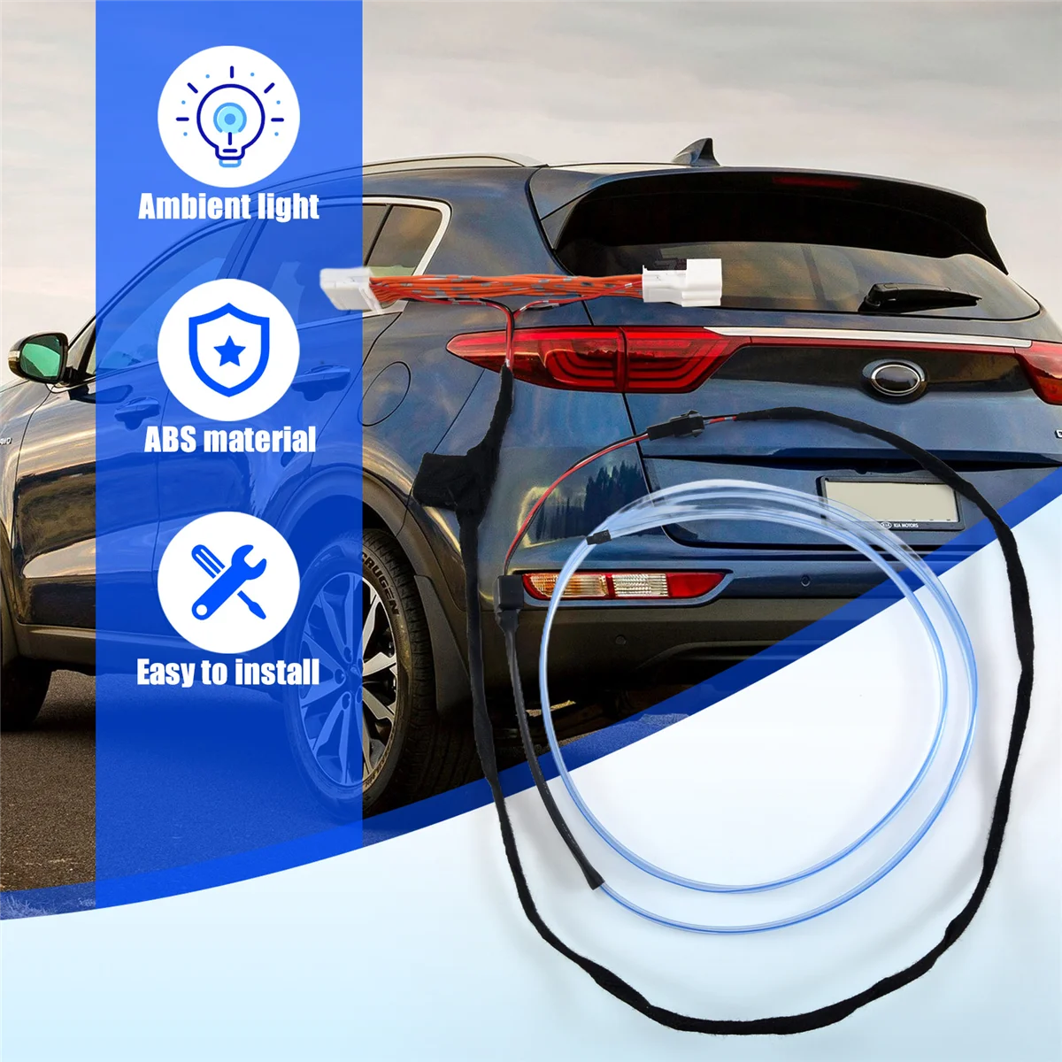Classic Car Interior LED Dashboard Frame Light Instrument Panel Trim Atmosphere Light for Hyundai Tucson 2015 2016 2017 2018