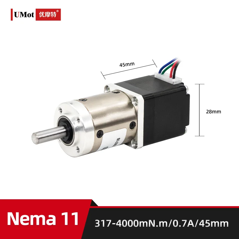 Imagem -02 - Motor Deslizante Engrenado com Redução da Engrenagem Planetária 4.9v 0.7a Nema 11 Comprimento 45 mm 3.7 5.2 14 Personalizado