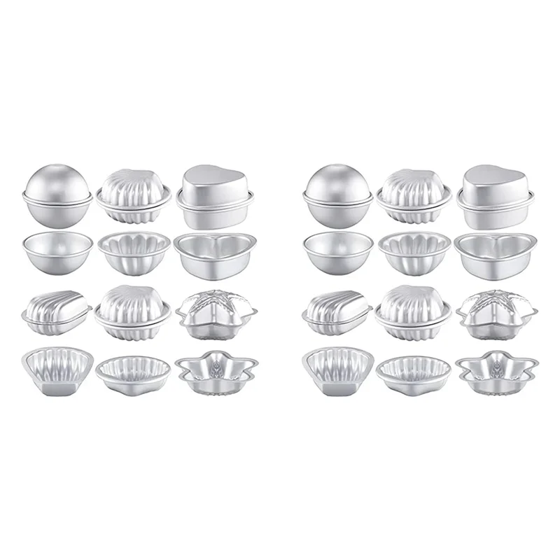 ABRE-24 Pcs 6 Shapes Bath-Bomb Making For Crafts DIY Bath-Bomb Crafting Press Mould For Handmade Soaps Candle Cake Baking