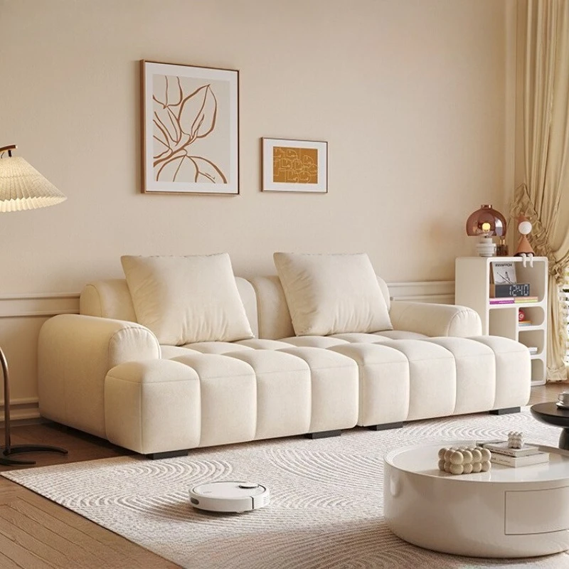 

Modern Luxury Cream style puff straight sofa living room sofas Furniture compression Lazy couches cloud couch 3-person sofa
