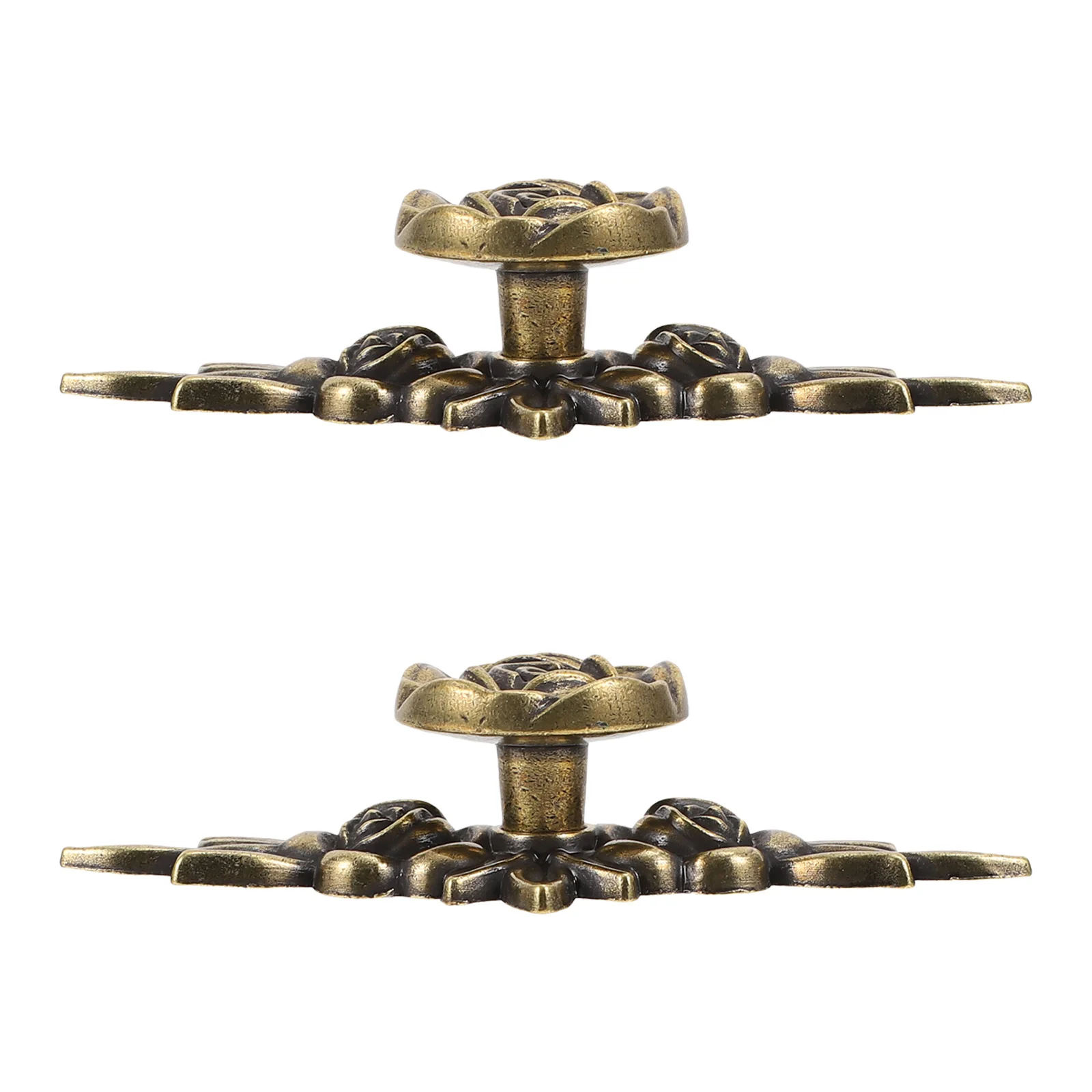 2pcs Rose Flower Drawer Handles Zinc Alloy Durable Cabinet Knobs For Wardrobe Cupboard Door Windows Furniture Hardware Fittings