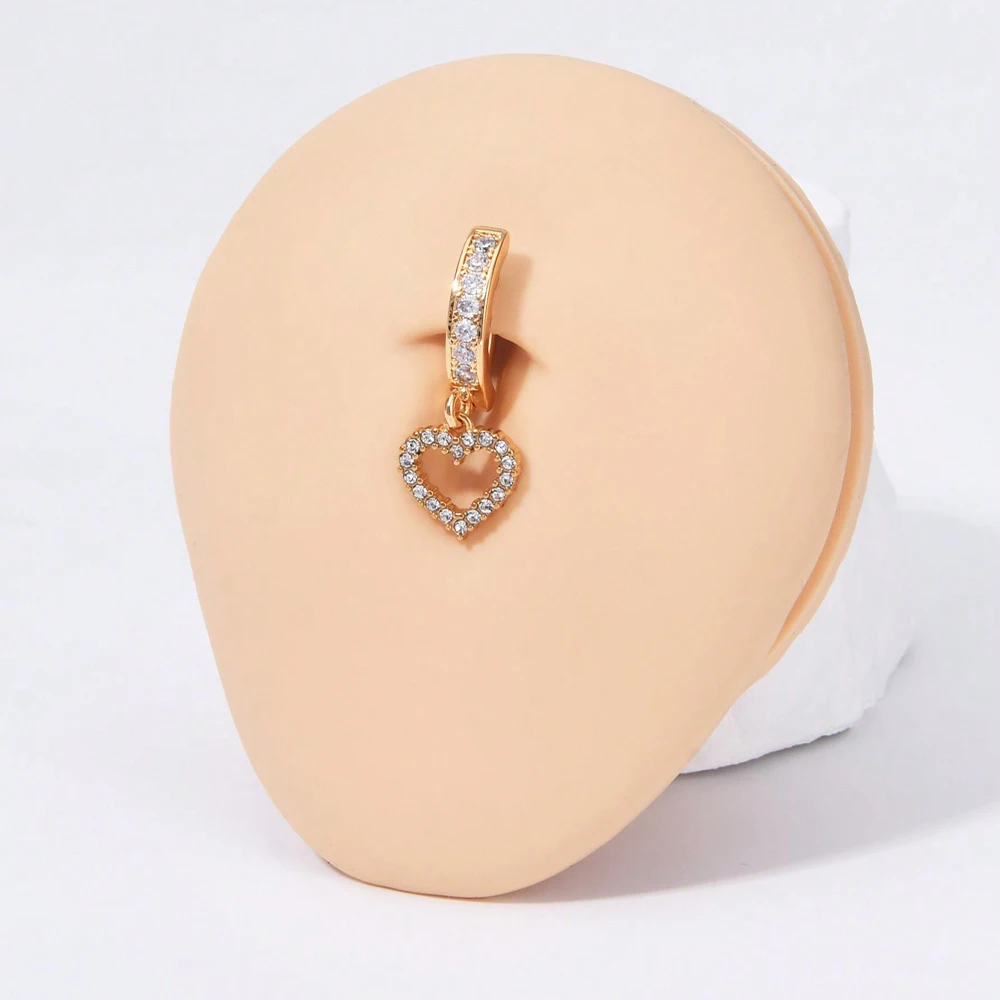 1PC 14G 10mm Belly Button Ring, Clicker Belly Rings, Stainless Steel CZ Belly Button Piercing, Reverse Navel Rings Body Jewelry