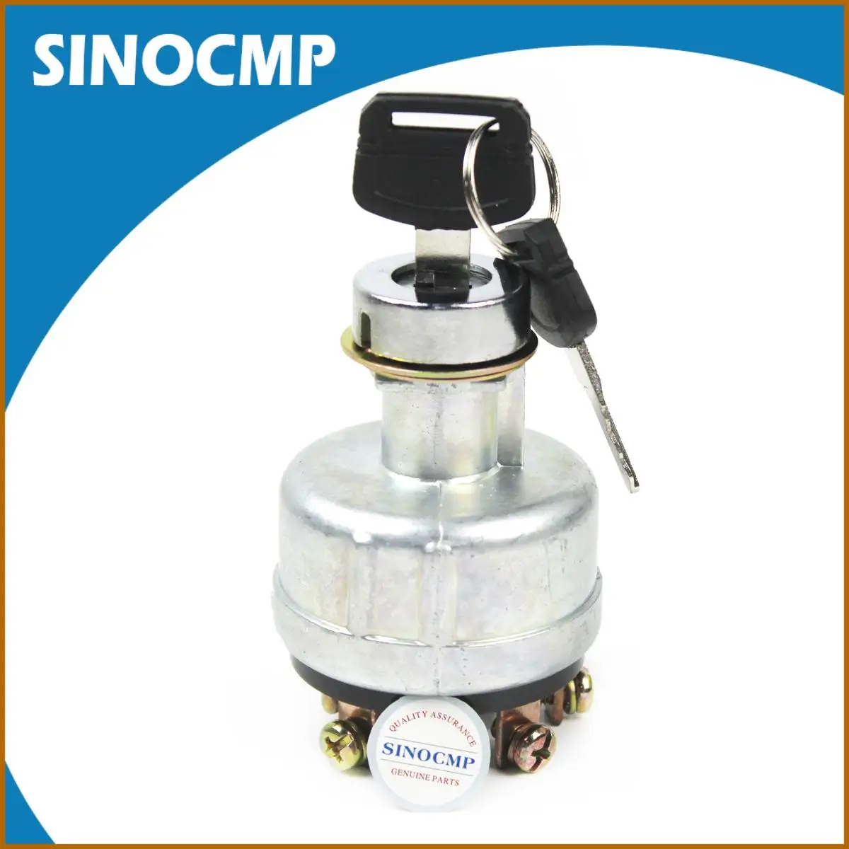 

SINOCMP 1pc Starter Key Ignition Switch 6-pin for Hitachi EX200-1 Excavator, New