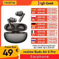 realme Buds Air 6 Pro Global Version Wireless Earphone 50dB Active Noise Cancellation Up to 40Hours Battery Life Headphone