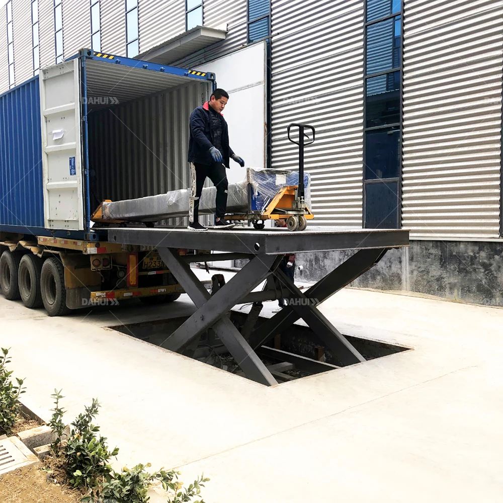 Logistics Park Loading Platform Underground Fixed Q345 Carbon Steel Scissor Lift 2T Stationary Electric Platform