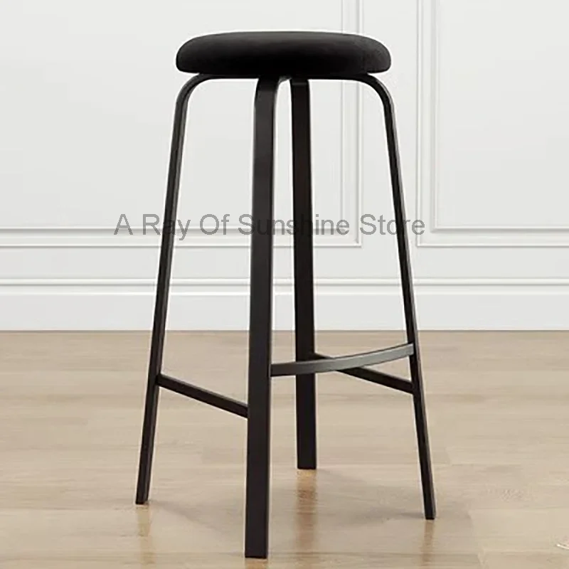 

Design Metal Bar Stools Round Black High European Modern Bar Stools Lounge Minimalist Taburetes Altos Cocina Counter Furniture