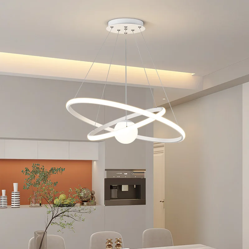 Lustres LED modernos e simples para sala de estar, lâmpada suspensa criativa, utensílios de cozinha, quarto e jantar