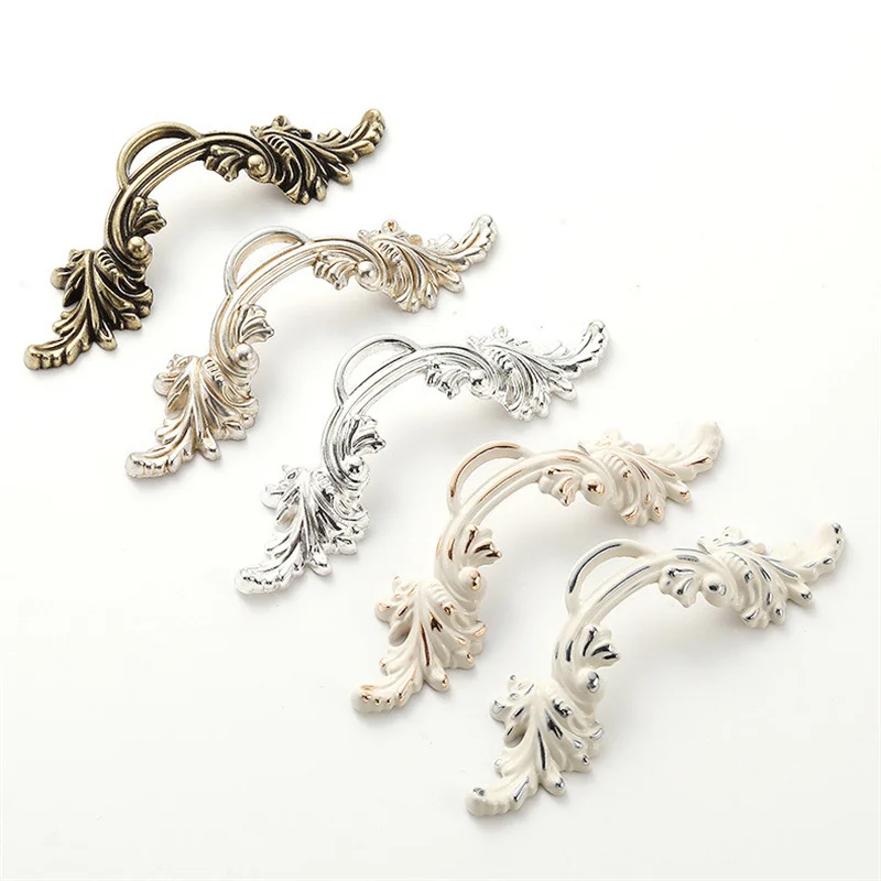 KK&FING 1 PCS Zinc Alloy European Retro Furniture Drawer Handles Wardrobe Door Pulls Wine Cabinet Antique Door Handle Hardware
