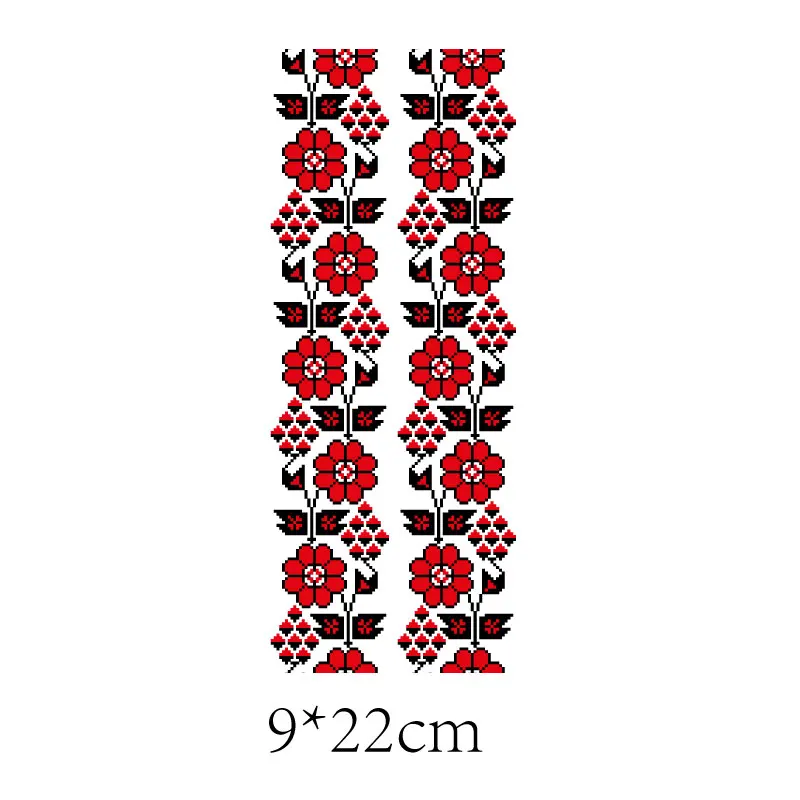 Vyshivanka Flower for Dress Ukraine Patch Clothing Thermoadhesive Patches on Clothes Iron-on Transfers Custom Stickers Applique