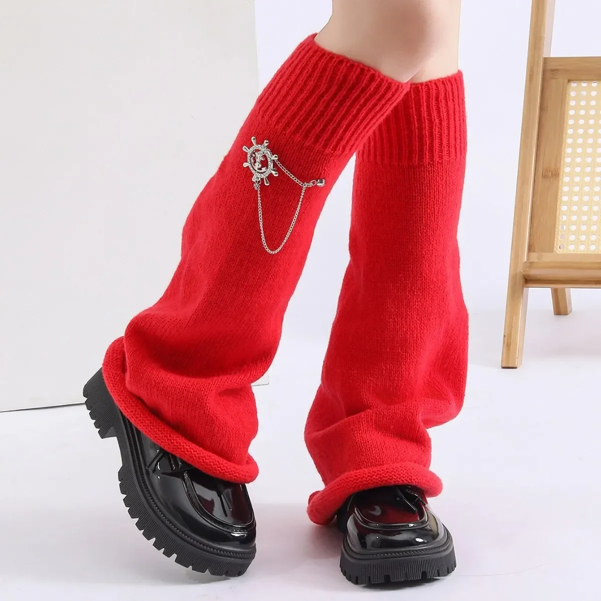Anchor Chain Candy Colored Knee and Foot Pads JK Lolita Horn Mouth Middle Tube Socks Elephant Socks JK Girls Boat Anchor Pile