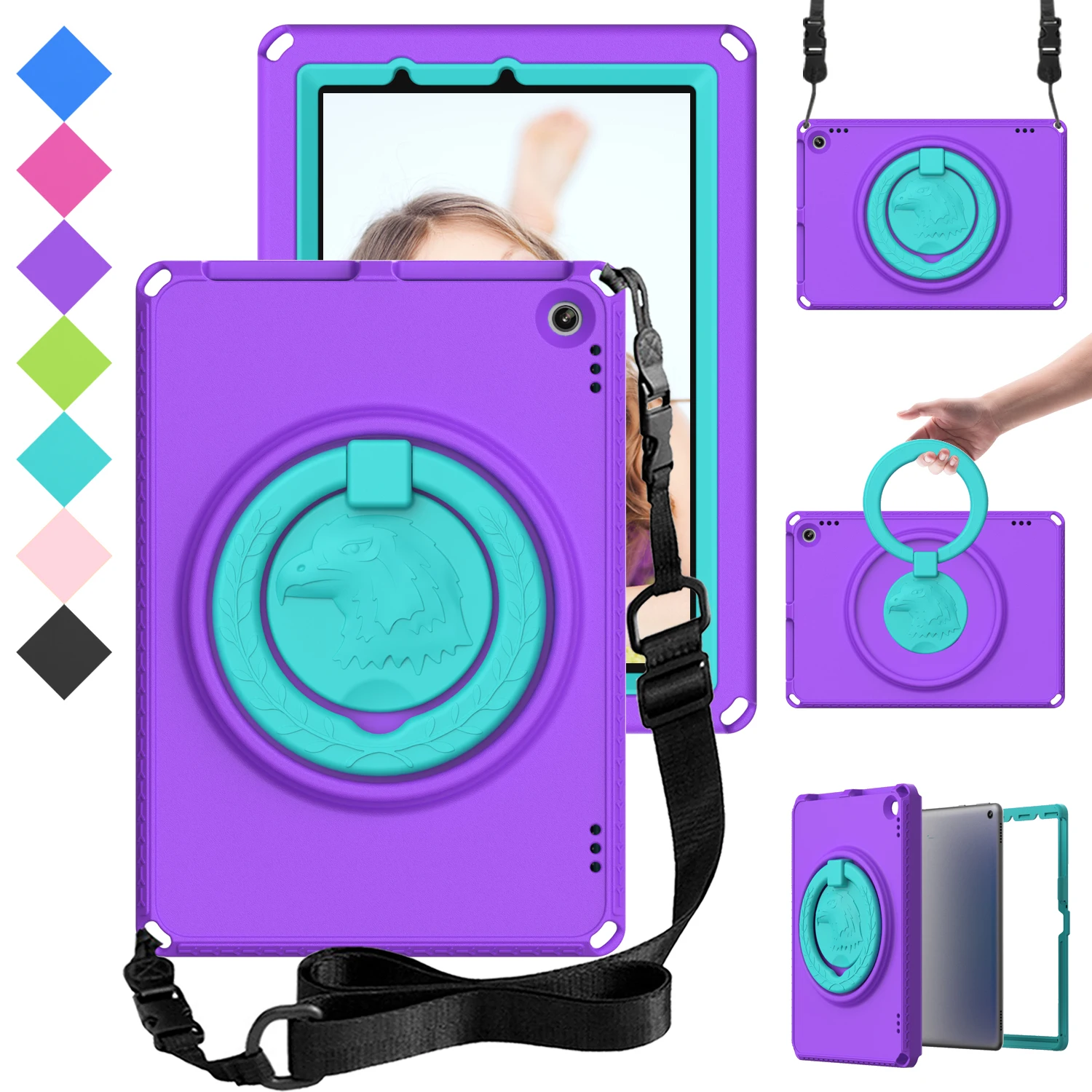 

For Amazon Fire HD10 2023 13th Gen Fundas fire 7 2022 12th HD 10 2021 GenEVA Shockproof Tablet Case for HD10 Plus 2021 11th 10.1