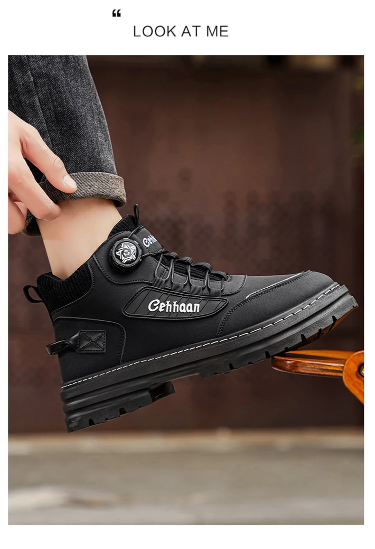 Herren-High-Top-Stiefel, Stofffutter für hohen Komfort, geeignet für Outdoor-Sportarten und den täglichen Gebrauch. – Detail 16