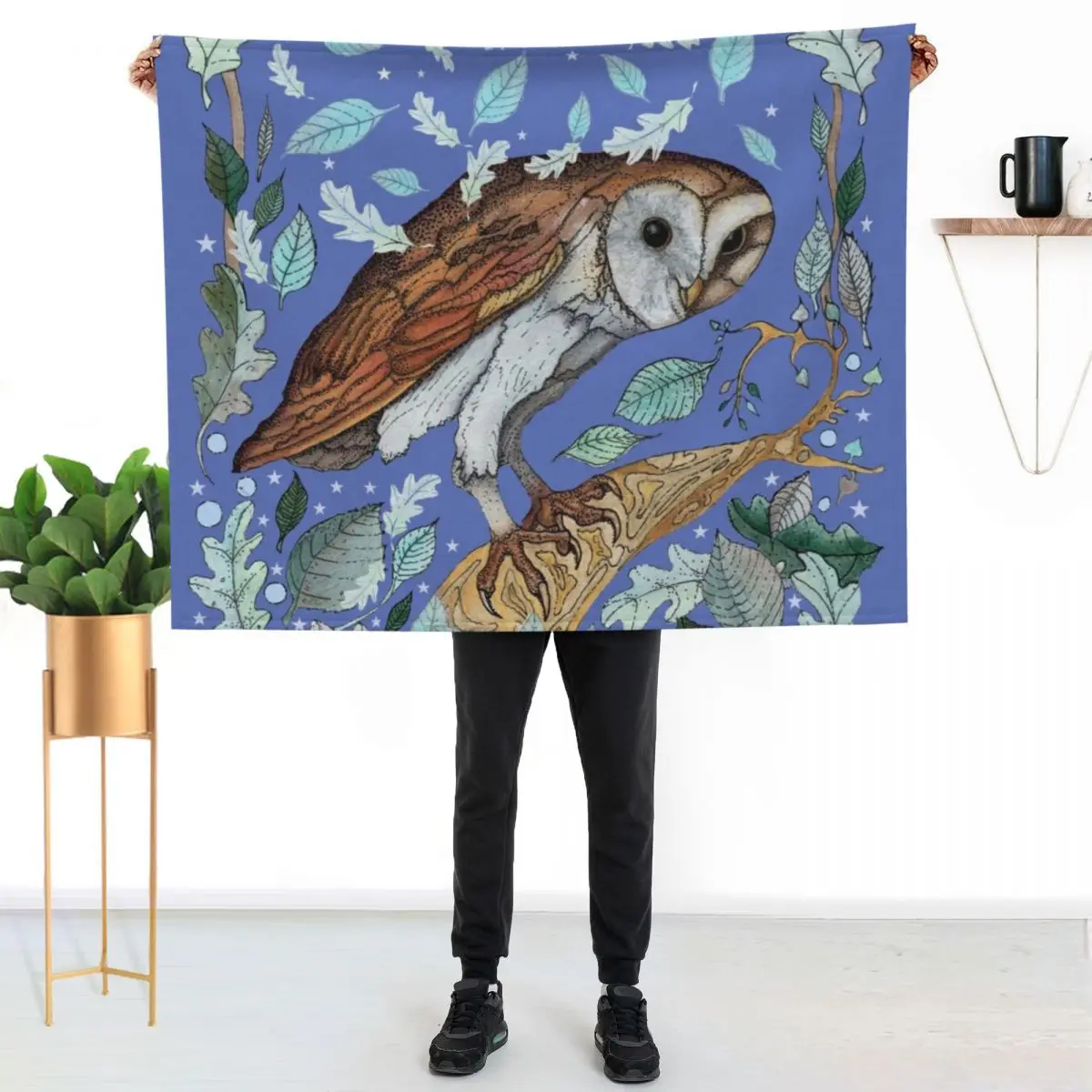 Twilight Barn Owl Throw Blanket All Weather Soft Throw Blanket for Sofa