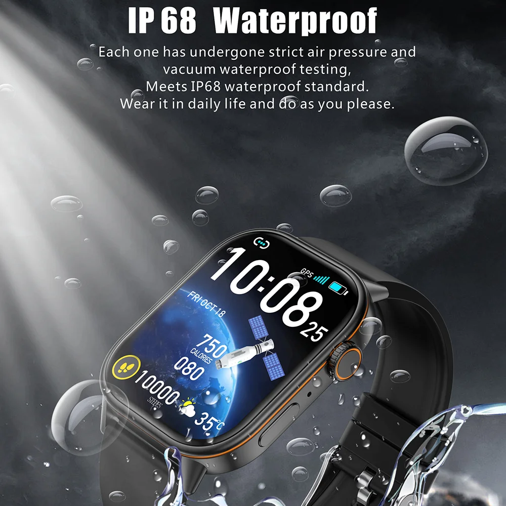 2025 Neue integrierte GPS-Smartwatch 2,01 Zoll Voll-Touchscreen IP68 wasserdichte Sportuhr 420 mAh Bluetooth Talk Herren-Smartwatch