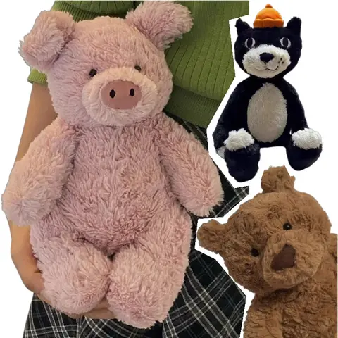JC Ultra Soft Plush Toys Pig/Cat/Bear Cute Stuffed Animals Cuddly Emotional Companion Perfect Gift for Kids Adults Home Decor