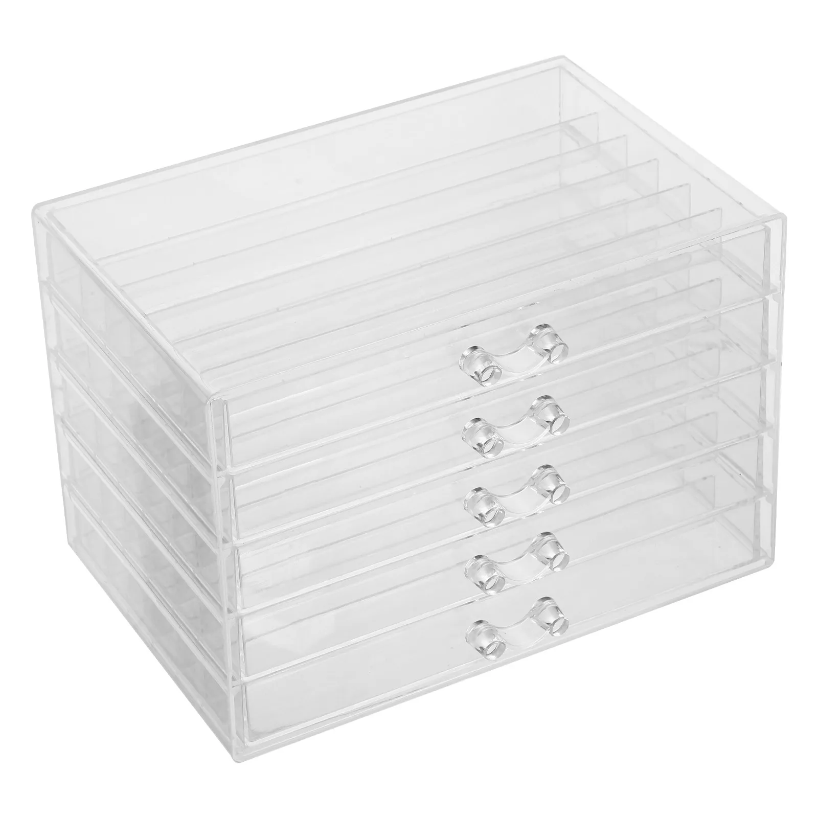 

5-Drawer Clear Jewelry Organizer Box for Necklaces Pendants Chains Bracelets Earrings Women Vanity Dresser Storage Display