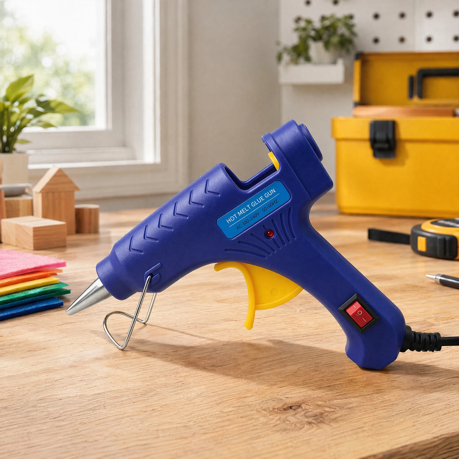 DIY Portable Hot Melt Glue Gun 20W 100W Fast Heating Retractable Stand for Crafts Repair Home Use